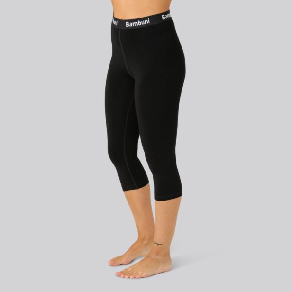 Bambus 3/4 leggings i sort til kvinder