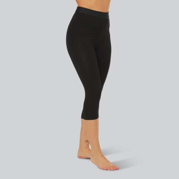 Bambus 3/4 leggings i sort til kvinder